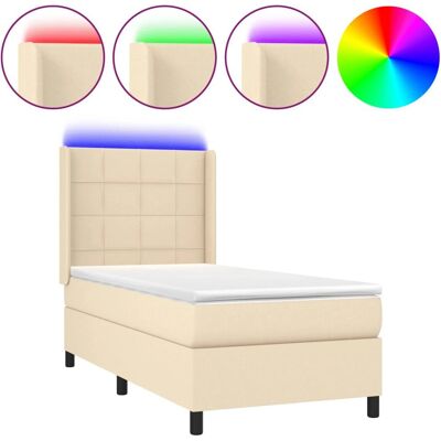 VidaXL Crema Polsterbett mit LED - Bett VidaXL Crema Polsterbett mit LED - Bett