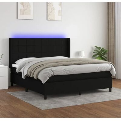 Maisonchic Bett mit Matratze und LED - Schwarz - 180x200cm Maisonchic Bett mit Matratze und LED - Schwarz - 180x200cm