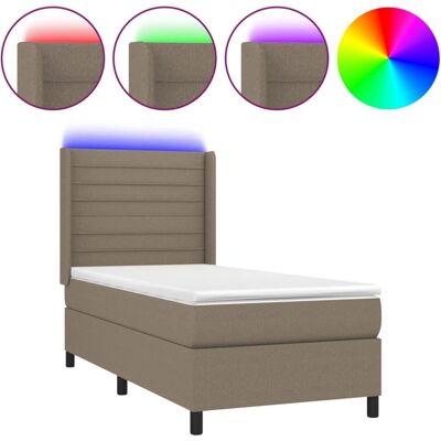 VidaXL 3138505 Taupe Bett - Verstellbares Kopfteil & LED-Lichter VidaXL 3138505 Taupe Bett - Verstellbares Kopfteil & LED-Lichter