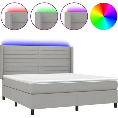 vidaXL Bett mit LED - Verstellbares Kopfteil, 160x200cm vidaXL Bett mit LED - Verstellbares Kopfteil, 160x200cm