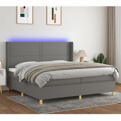 Maisonchic Dunkelgraues Bett mit Matratze & LED Maisonchic Dunkelgraues Bett mit Matratze & LED