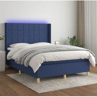 vidaXL Seng med Madras og LED - 140x190cm - Blå - Voksen vidaXL Seng med Madras og LED - 140x190cm - Blå - Voksen