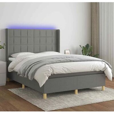 Maisonchic - Bett mit LED-Lichtern, Grau, 140x200cm - Bett Maisonchic - Bett mit LED-Lichtern, Grau, 140x200cm - Bett