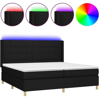 MAISONCHIC Schwarzes 200x200cm Bett mit Matratze & LED MAISONCHIC Schwarzes 200x200cm Bett mit Matratze & LED
