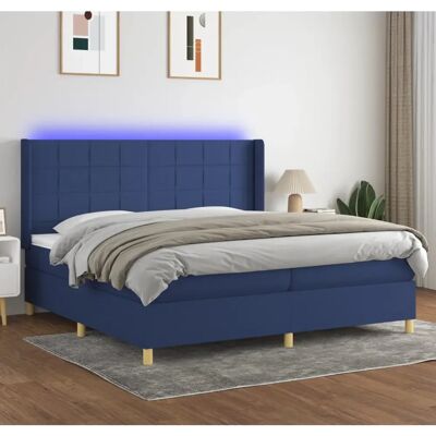 Jinlefu Blaubett mit LED-Lichtern - Stauraum & Verstellbares Kopfteil Jinlefu Blaubett mit LED-Lichtern - Stauraum & Verstellbares Kopfteil