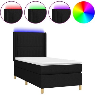 MaisonChic Bett mit Matratze und LED-Lichtern - Schwarz - Bett MaisonChic Bett mit Matratze und LED-Lichtern - Schwarz - Bett