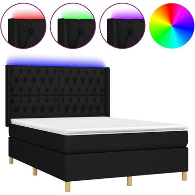 MAISONCHIC Bett mit Matratze & LED - 140x190cm - Schwarz MAISONCHIC Bett mit Matratze & LED - 140x190cm - Schwarz