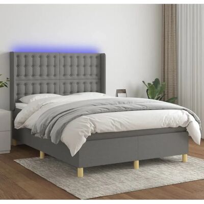 MAISONCHIC Bett mit verstellbarem Kopfteil - 140x190cm - Dunkelgrau MAISONCHIC Bett mit verstellbarem Kopfteil - 140x190cm - Dunkelgrau