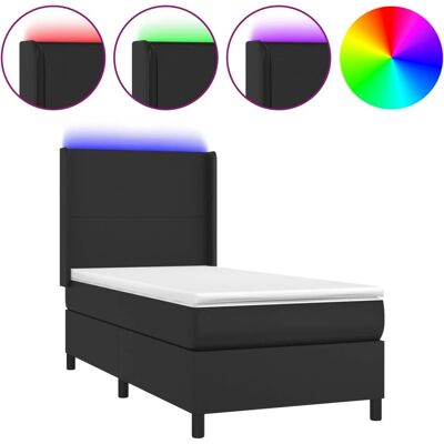 Cama vidaXL - Modelo 3139259 con cabecero ajustable, LED, muelles ensacados, 140x190cm Cama vidaXL - Modelo 3139259 con cabecero ajustable, LED, muelles ensacados, 140x190cm