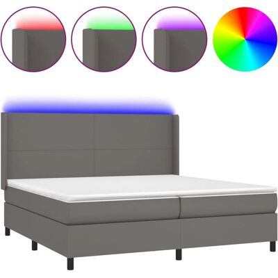 vidaXL Bett mit LED - Grau 200x200cm vidaXL Bett mit LED - Grau 200x200cm