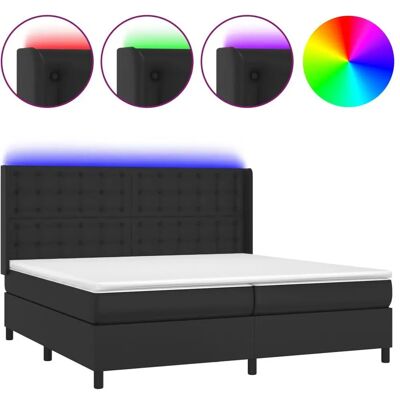 vidaXL 3139403 Bett - Boxspring mit LED - Synthetisches Leder - 200x200 cm - Bett vidaXL 3139403 Bett - Boxspring mit LED - Synthetisches Leder - 200x200 cm - Bett