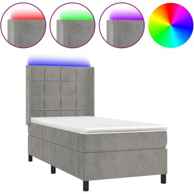 vidaXL 3139529 Bett - Samt, Verstellbares Kopfteil, LED-Lichter - Bett vidaXL 3139529 Bett - Samt, Verstellbares Kopfteil, LED-Lichter - Bett