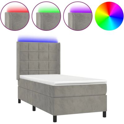 vidaXL Hellgraues Samtbett - Bett vidaXL Hellgraues Samtbett - Bett