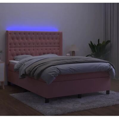 vidaXL Pinkes Samt Bett mit verstellbarem Kopfteil - Bett vidaXL Pinkes Samt Bett mit verstellbarem Kopfteil - Bett