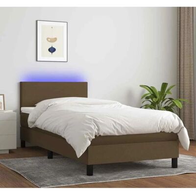 Maisonchic Bett mit Matratze und LED - Modern 90x200cm Dunkelbraun Maisonchic Bett mit Matratze und LED - Modern 90x200cm Dunkelbraun