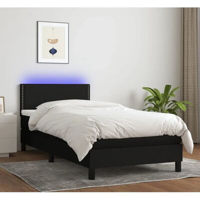 MAISON CHIC Bed met Matras en LED - Zwart 90x190 cm MAISON CHIC Bed met Matras en LED - Zwart 90x190 cm