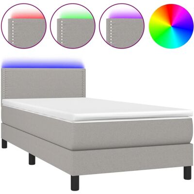 vidaXL Bett mit LED - Verstellbares Kopfteil, 140x190 cm vidaXL Bett mit LED - Verstellbares Kopfteil, 140x190 cm