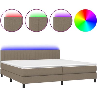 Lit VidaXL 3133105 - Taupe - Boxspring avec Matelas & LED - Publicité Lit VidaXL 3133105 - Taupe - Boxspring avec Matelas & LED - Publicité