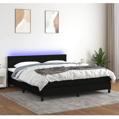 Maisonchic Bett mit LED und Matratze - 160x200cm Schwarz Maisonchic Bett mit LED und Matratze - 160x200cm Schwarz