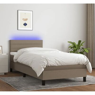 Maisonchic - Bett mit Matratze und LED, Einzelbett Taupe 80x200cm - Bett Maisonchic - Bett mit Matratze und LED, Einzelbett Taupe 80x200cm - Bett