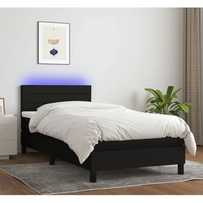 Maison Chic Bett mit Matratze und LED - Schwarz - Bett Maison Chic Bett mit Matratze und LED - Schwarz - Bett