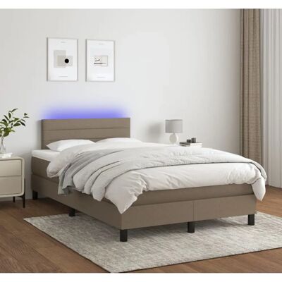 Maisonchic Verstellbares Bett mit Matratze und LED - Grau Taupe - Bett Maisonchic Verstellbares Bett mit Matratze und LED - Grau Taupe - Bett