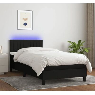 vidaXL Schwarzes Boxspringbett mit LED - Bett vidaXL Schwarzes Boxspringbett mit LED - Bett