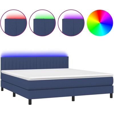 VidaXL 3133347 Bett - Blau - 200x200 cm - Boxspring VidaXL 3133347 Bett - Blau - 200x200 cm - Boxspring