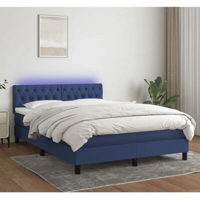 Cama azul 140x200 cm con colchón y luces LED - Cama Cama azul 140x200 cm con colchón y luces LED - Cama