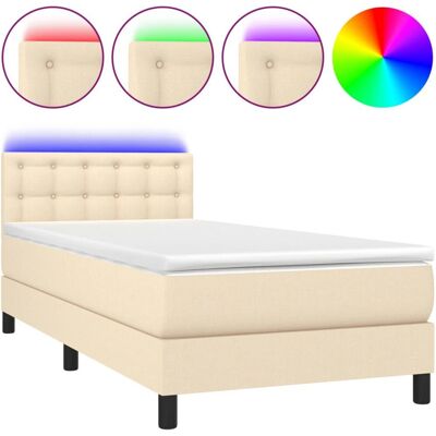 vidaXL Bett mit LED-Leuchten - 80x200 cm - Verstellbares Kopfteil - Bett vidaXL Bett mit LED-Leuchten - 80x200 cm - Verstellbares Kopfteil - Bett