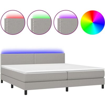 vidaXL Bett mit LED, grau 200x200cm vidaXL Bett mit LED, grau 200x200cm