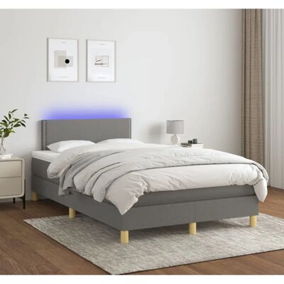 Maisonchic - Bett mit Matratze und LED, Dunkelgrau 120x200cm Maisonchic - Bett mit Matratze und LED, Dunkelgrau 120x200cm