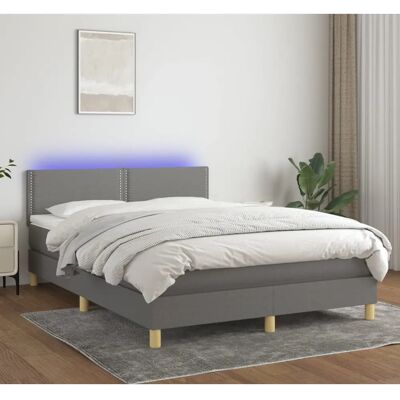 VIDAXL Maisonchic - Bett mit Matratze und LED, Dunkelgrau 140x190cm - Bett VIDAXL Maisonchic - Bett mit Matratze und LED, Dunkelgrau 140x190cm - Bett
