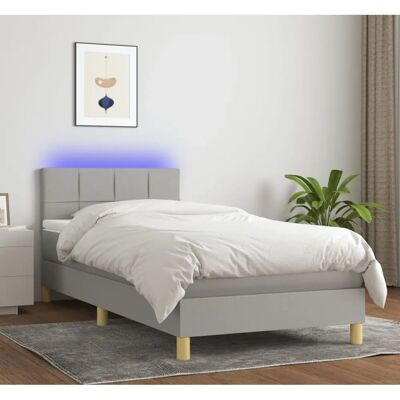 MAISONCHIC Hellgraues Bett mit LED & Matratze MAISONCHIC Hellgraues Bett mit LED & Matratze