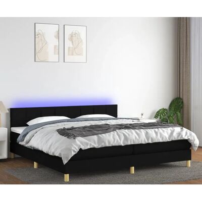 Maison Chic Zwart 200x200cm Bed met LED & Matras - Bed Maison Chic Zwart 200x200cm Bed met LED & Matras - Bed