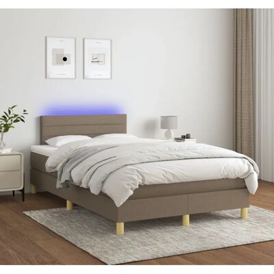 MAISONCHIC - Letto con Materasso e LED, 120x200cm Tessuto Taupe MAISONCHIC - Letto con Materasso e LED, 120x200cm Tessuto Taupe