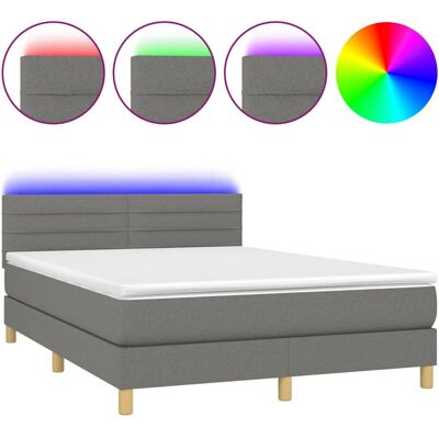 vidaXL Dunkelgraues Bett mit verstellbarem Kopfteil - Bett vidaXL Dunkelgraues Bett mit verstellbarem Kopfteil - Bett