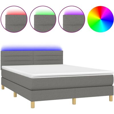 VidaXL Bett mit LED - 160x200cm, Dunkelgrau, Modell 3133806 VidaXL Bett mit LED - 160x200cm, Dunkelgrau, Modell 3133806
