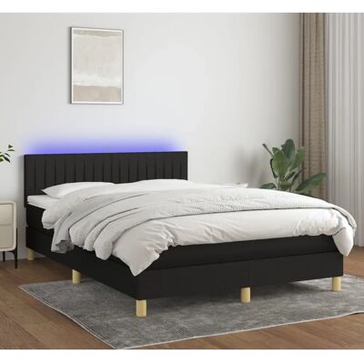 vidaXL Lit boxspring noir - Matelas haut de gamme & LED - Publicité vidaXL Lit boxspring noir - Matelas haut de gamme & LED - Publicité