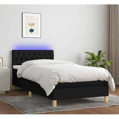 MAISONCHIC Seng med Madras og LED - Sort - 90x200 cm MAISONCHIC Seng med Madras og LED - Sort - 90x200 cm