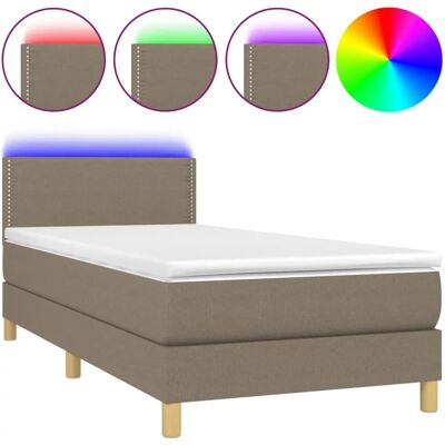 VidaXL Taupe Bett mit LED - Unterstützende Matratze & Verstellbares Kopfteil VidaXL Taupe Bett mit LED - Unterstützende Matratze & Verstellbares Kopfteil