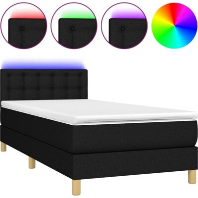 vidaXL Bett mit LED, Schwarz, 100x200cm vidaXL Bett mit LED, Schwarz, 100x200cm