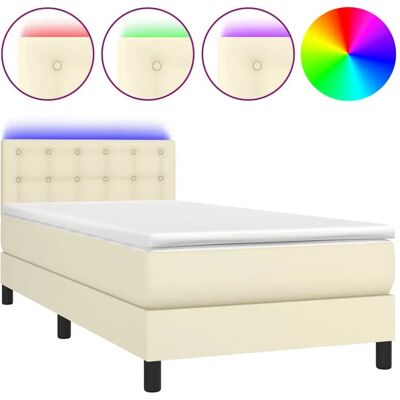 VidaXL Bett mit LED - Langlebiges Kunstleder, Verstellbares Kopfteil VidaXL Bett mit LED - Langlebiges Kunstleder, Verstellbares Kopfteil
