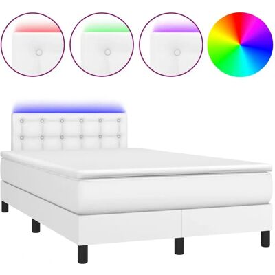 vidaXL 9943 Lit en cuir synthétique blanc avec LED - Publicité vidaXL 9943 Lit en cuir synthétique blanc avec LED - Publicité