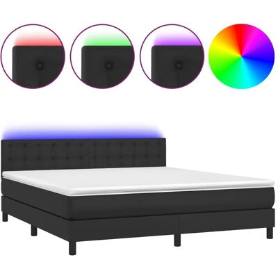 vidaXL Bett mit LED und Taschenfederkern vidaXL Bett mit LED und Taschenfederkern