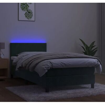 Vidaxl - Dunkelgrünes Samtbetten mit LED 80x200cm Vidaxl - Dunkelgrünes Samtbetten mit LED 80x200cm