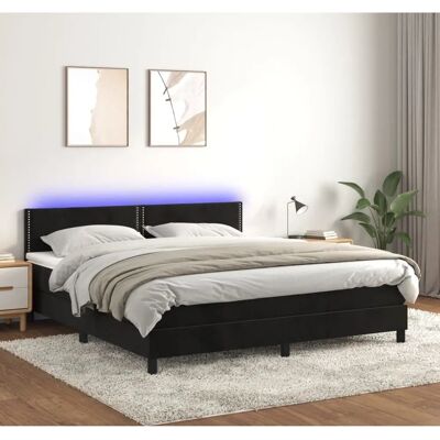 MAISONCHIC Bett mit Matratze und LED - Schwarz, 180x200 cm MAISONCHIC Bett mit Matratze und LED - Schwarz, 180x200 cm