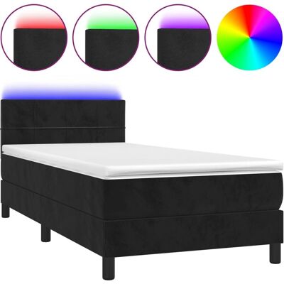 vidaXL Bett mit Matratze und LED - Schwarzer Samt 90x200cm vidaXL Bett mit Matratze und LED - Schwarzer Samt 90x200cm