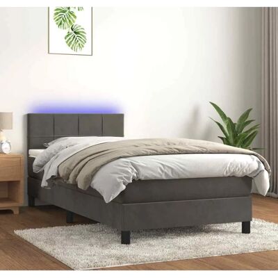 vidaXL Dunkelgraues Samtbetten mit LED - Bett vidaXL Dunkelgraues Samtbetten mit LED - Bett