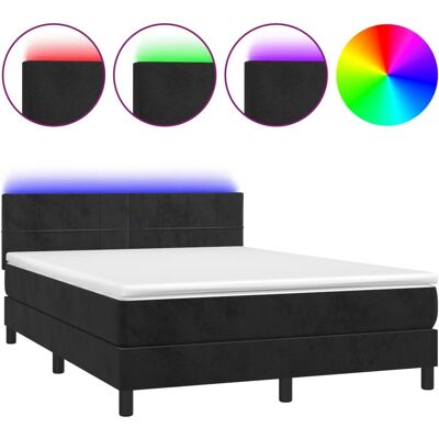 vidaXL Samtbetten mit LED 140x200cm - Bett & Rahmen vidaXL Samtbetten mit LED 140x200cm - Bett & Rahmen
